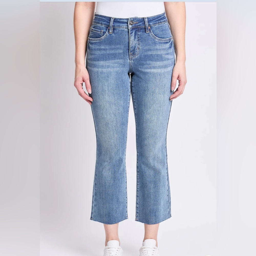Royalty for Me Premium Stretch Crop Kick Flare Jeans Size 10 Tummy Control - Picture 2 of 7